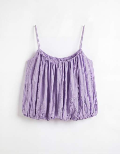 ASOS DESIGN – Lila topp med ballongfåll och smala axelband, 5 av 8