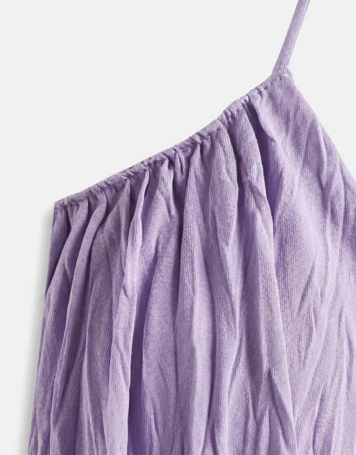 ASOS DESIGN – Lila topp med ballongfåll och smala axelband, 7 av 8
