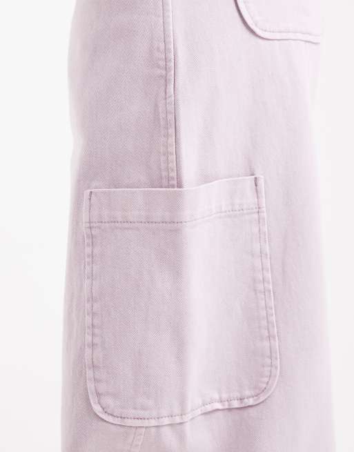 ASOS DESIGN – Lila, tvättade cargobyxor med barrelben med sömdetalj, del av set, 4 av 5