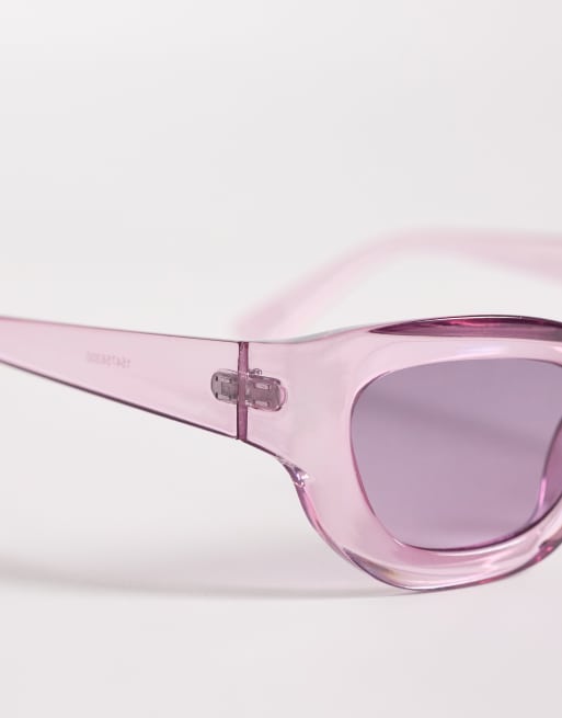 ASOS DESIGN – Lila, vinklade solglasögon med lila glas, 2 av 3