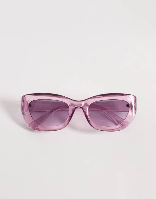 ASOS DESIGN – Lila, vinklade solglasögon med lila glas, 3 av 3