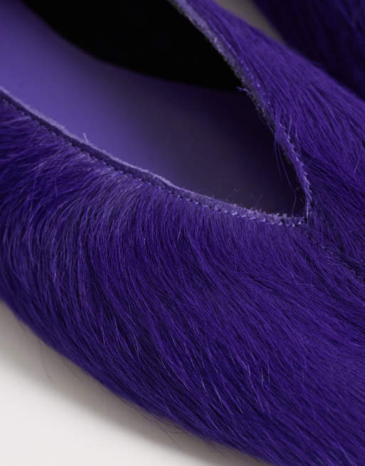 ASOS DESIGN Lilibelle ballerines premium à poils violettes, 3 de 4