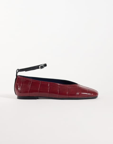 ASOS DESIGN Lilibelle ballets in black and red - view 1