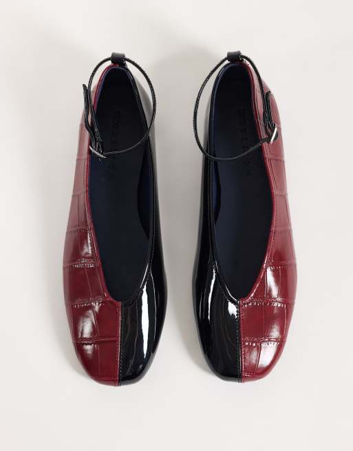 ASOS DESIGN Lilibelle ballets in black and red, 2 of 4