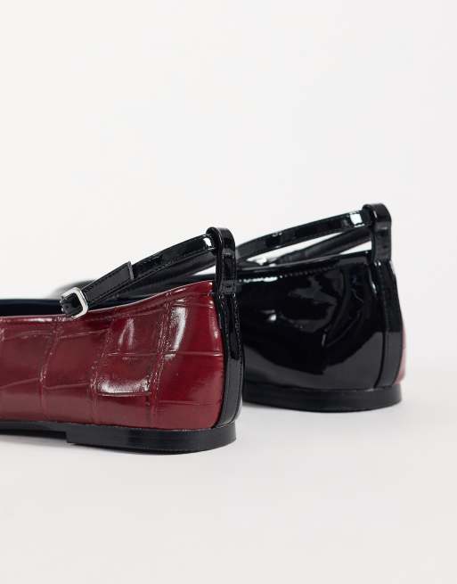 ASOS DESIGN Lilibelle ballets in black and red, 3 of 4