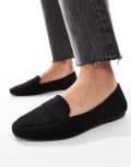 [ASOS DESIGN] ASOS DESIGN Lilie loafer ballet flats in black suedette 43 BLACK