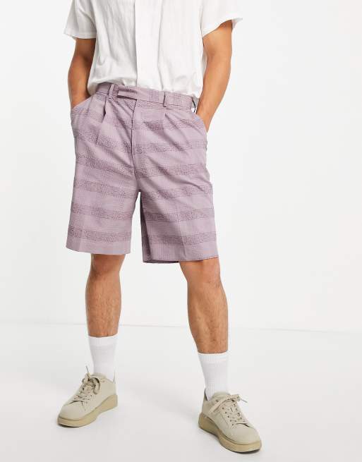 ASOS DESIGN – Liliowe eleganckie szorty o dopasowanym kroju z wysokim stanem z kory
