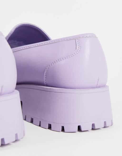 ASOS DESIGN – Liliowe loafersy na grubej podeszwie z bieżnikiem, 3 z 4