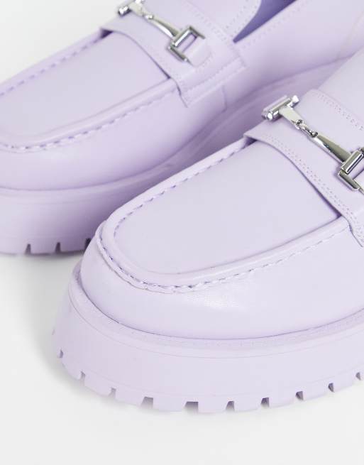 ASOS DESIGN – Liliowe loafersy na grubej podeszwie z bieżnikiem, 4 z 4