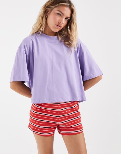 ASOS DESIGN – Liliowy krótki T-shirt o pudełkowym kroju - view 1