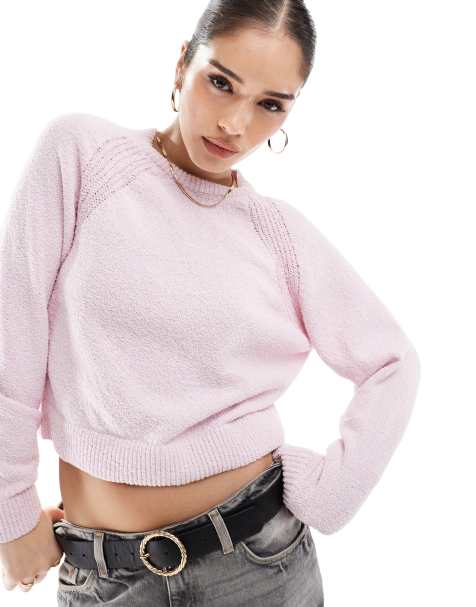 ASOS DESIGN – Liliowy sweter z okrągłym dekoltem i prążkowaniem - view 1