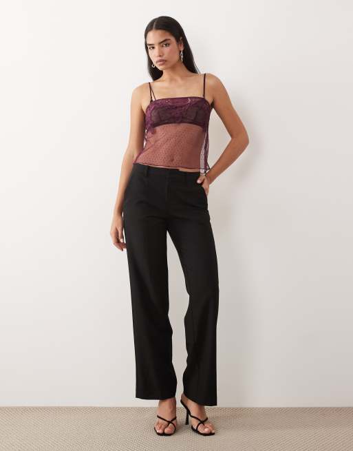 ASOS DESIGN - Lilla cami-top i dobby-mesh med blondekant, 2 af 4