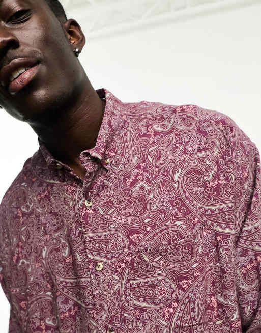 ASOS DESIGN - Lilla oversized 90'er skjorte med paisley-print, 2 af 4