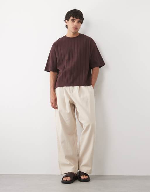 ASOS DESIGN - Lilla oversized T-shirt i materiale med brede ribber og firkantet pasform, 2 af 5