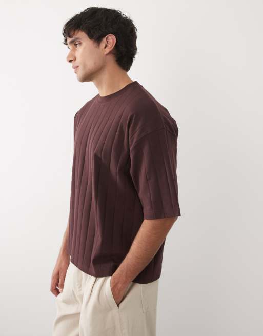 ASOS DESIGN - Lilla oversized T-shirt i materiale med brede ribber og firkantet pasform, 3 af 5