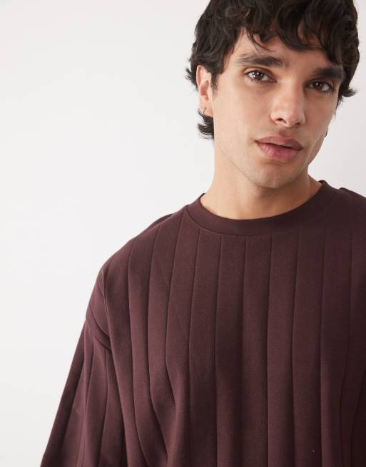 ASOS DESIGN - Lilla oversized T-shirt i materiale med brede ribber og firkantet pasform, 4 af 5