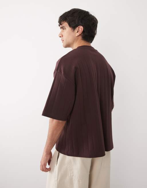 ASOS DESIGN - Lilla oversized T-shirt i materiale med brede ribber og firkantet pasform, 5 af 5