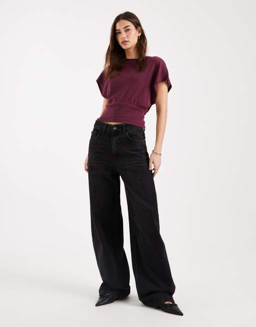 ASOS DESIGN - Lilla top med korte ærmer og indsyet talje, 2 af 4