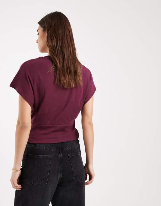 ASOS DESIGN - Lilla top med korte ærmer og indsyet talje, 4 af 4
