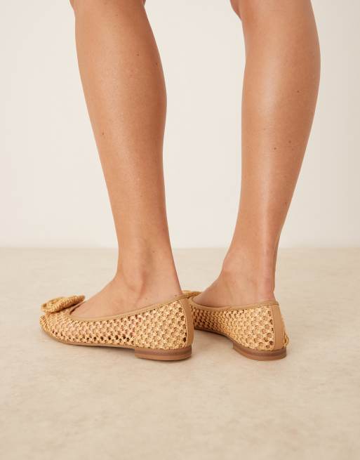 ASOS DESIGN - Lilypad - Vævede ballerinaer med hæklet blomsterdetalje, 4 af 4