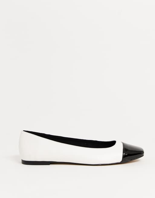 Black and clearance white flat shoes