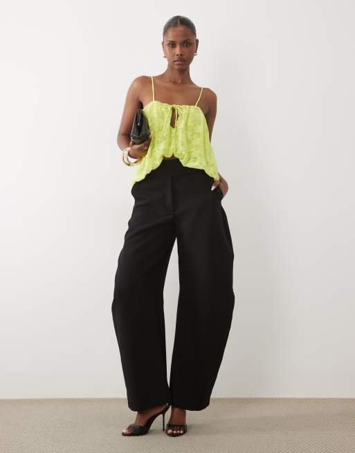 ASOS DESIGN - Limegrøn cami-top med boblekant i blondestof - Del af sæt, 2 af 4