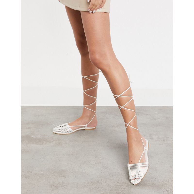 Donna Scarpe basse DESIGN - Limes - Ballerine premium con allacciatura alla caviglia in pelle bianche