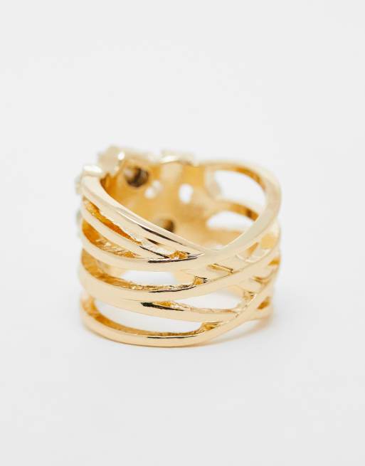 ASOS DESIGN – Limited Edition – Guldfärgad och kristallprydd ring, 2 av 4