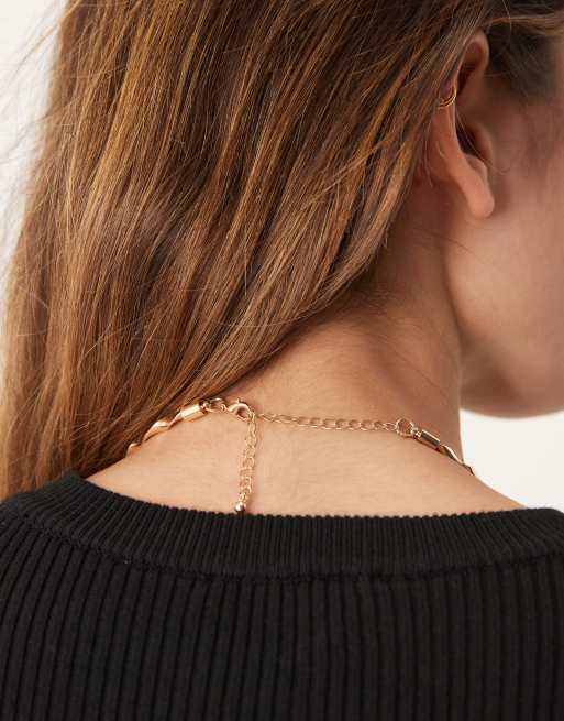 ASOS DESIGN - Limited Edition - Guldfarvet choker-halskæde med halvædelstensstykke, 3 af 3