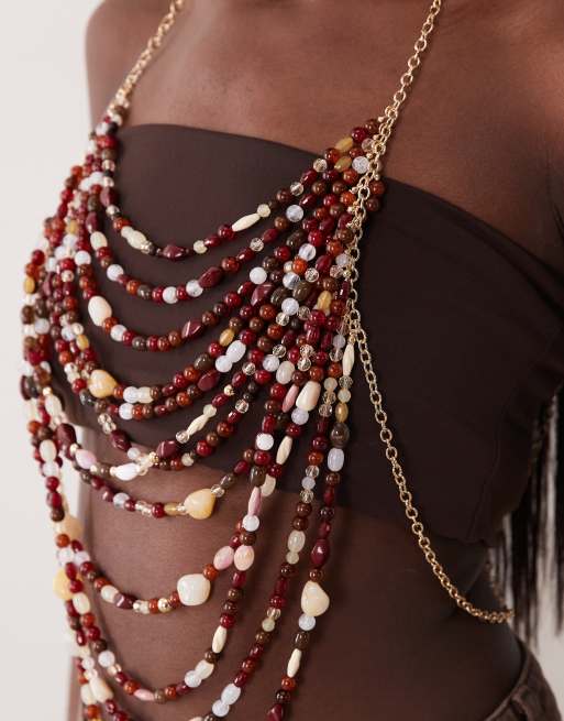 ASOS DESIGN - Limited Edition - Lichaamssieraad met kralen in goudkleur, 2 van 4
