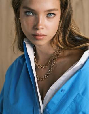Asos Design Limited Edition Multi-pack Of Necklaces With Chunky Chain Details In Gold