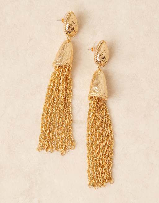 ASOS DESIGN - Limited Edition - Oorhangers met kwastjes in goudkleur, 2 van 3