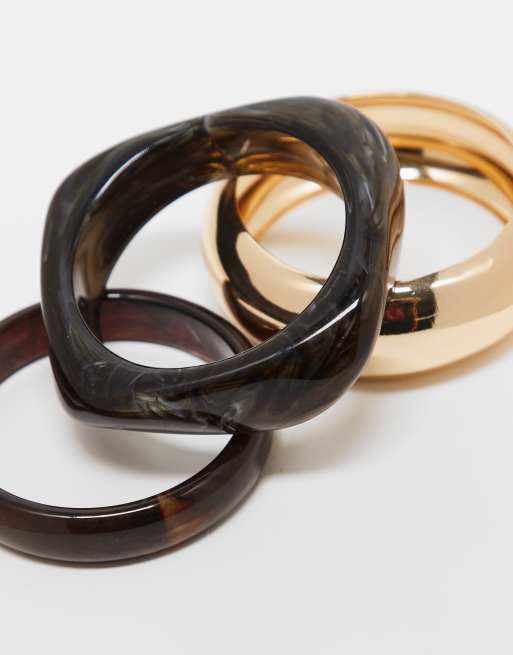 ASOS DESIGN - Édition limitée - Lot de 3 bracelets en résine et métal - Multicolore