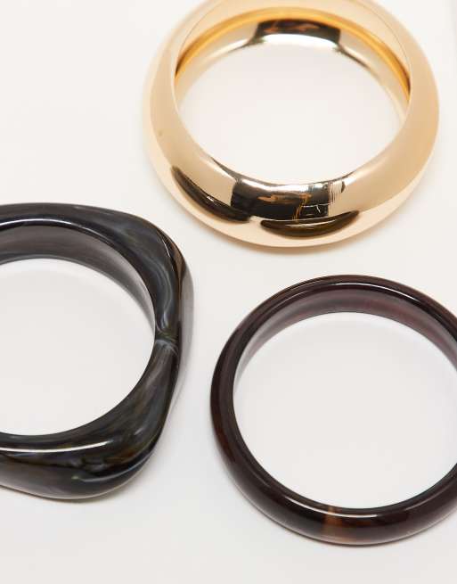 ASOS DESIGN - Édition limitée - Lot de 3 bracelets en résine et métal - Multicolore