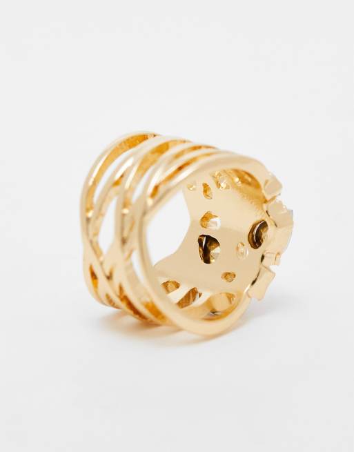 ASOS DESIGN - Limited Edition - Ring met gemengde kristallen in goudkleur, 4 van 4