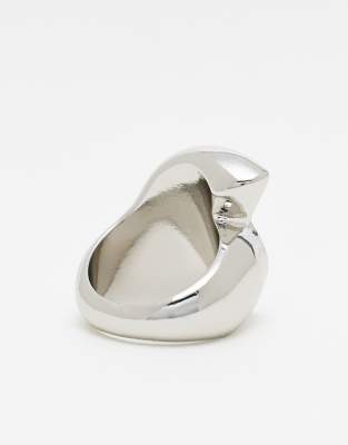 Asos Design Limited Edition Ring With Natural Shell Design-silver