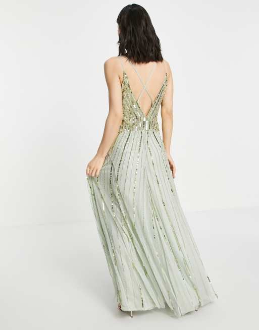 Asos design cami feather embellished store maxi dress