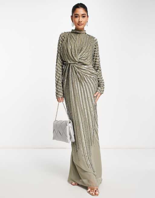 Embellished maxi 2024 dress asos