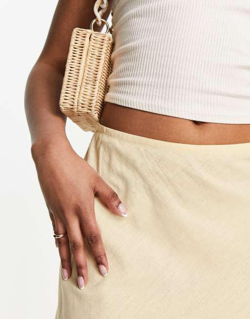 Asos linen midi outlet skirt