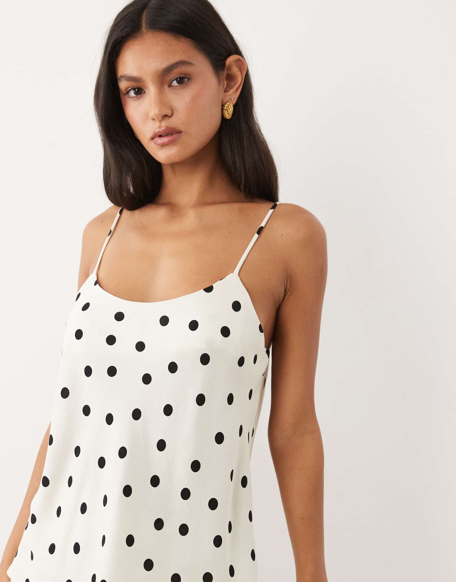 Женский топ ASOS Design льняной 90s с округлым вырезом, в горох