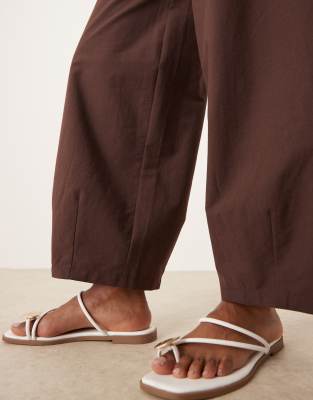Asos Design Linen Blend Barrel Leg Pants
