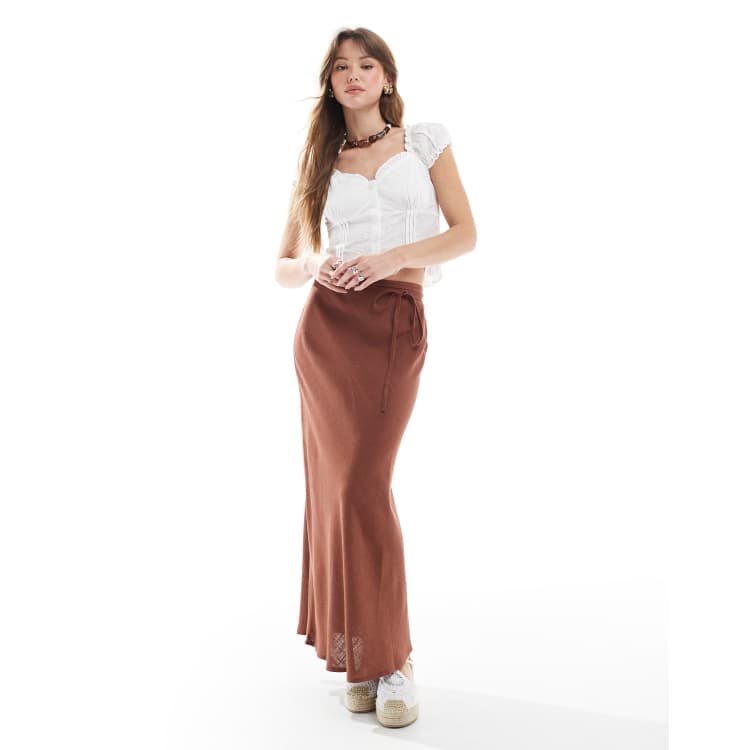 Jupe Courte A-line The Limited Imprimé Chevron Marron - Taille 8 - NEUF