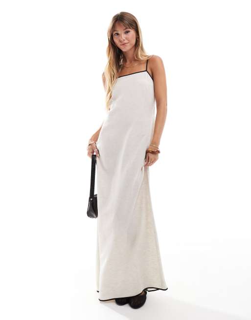 knee length dresses for ladies Verlaine White Linen Blend Maxi Dress main image 0