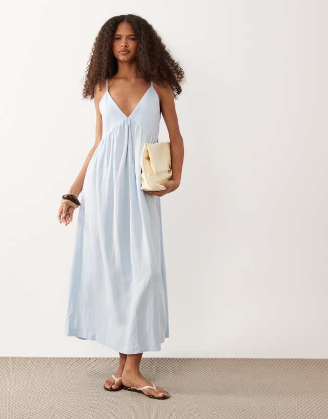 blue maxi sun dress ASOS Design - - Women - Polyester - S Low Iron If Needed Girls clothing size 5 to 8 yrs Purple Cocktail & Party Size:XXS / 0