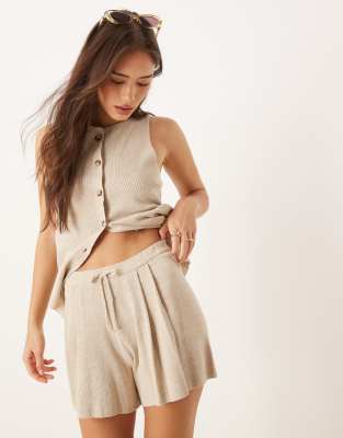 Asos Design Linen Blend Knit Shorts