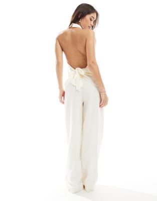 Asos Design Linen Blend Low Rise Pants
