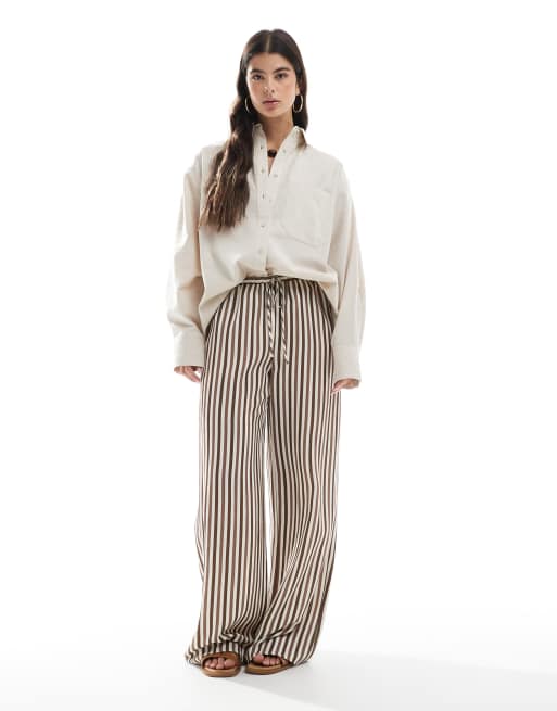 ASOS DESIGN linen blend oversized shirt in natural