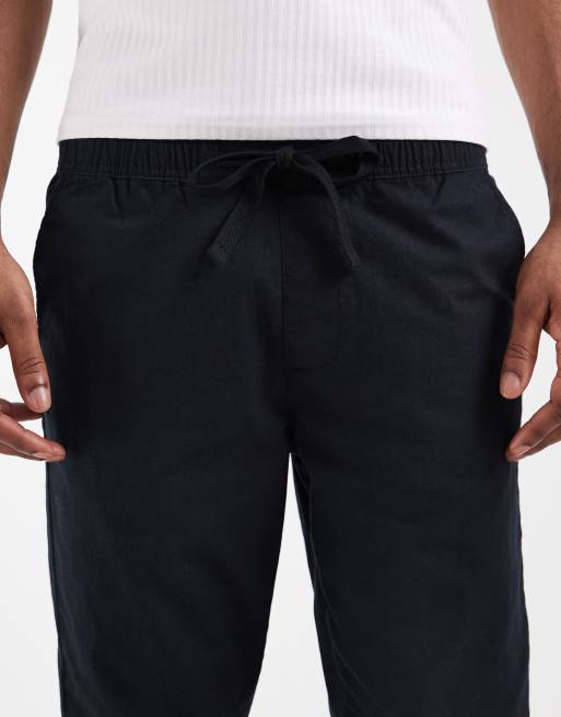 ASOS DESIGN linen blend pants in black, 5 of 5