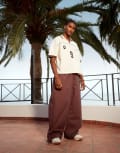 [ASOS DESIGN] ASOS DESIGN linen blend parachute pants in brown M BROWN
