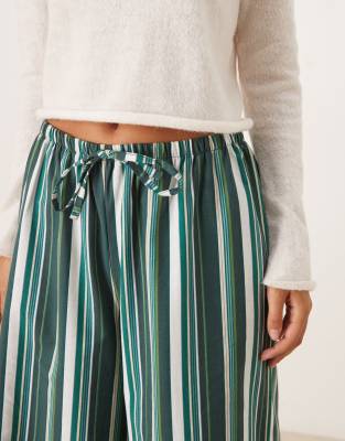 Asos Design Linen Blend Pull On Pants In Green